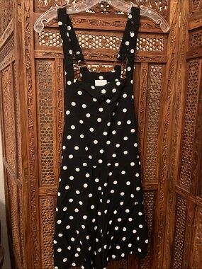 Abound Black & White Polka Dot Pinafore Romper